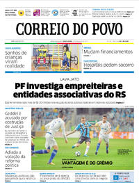 Capa do jornal Correio do Povo 17/08/2017