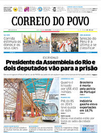 Capa do jornal Correio do Povo 17/11/2017