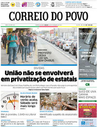 Capa do jornal Correio do Povo 18/02/2017