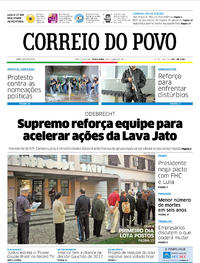 Capa do jornal Correio do Povo 18/04/2017
