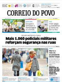 Capa do jornal Correio do Povo 18/07/2017
