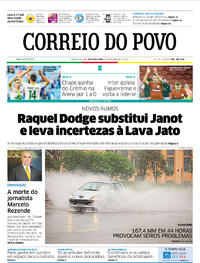 Capa do jornal Correio do Povo 18/09/2017