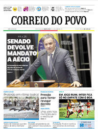 Capa do jornal Correio do Povo 18/10/2017