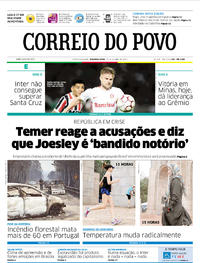 Capa do jornal Correio do Povo 19/06/2017