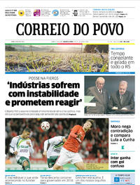 Capa do jornal Correio do Povo 19/07/2017