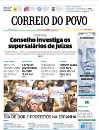 Capa do jornal Correio do Povo 19/08/2017