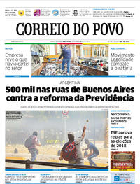 Capa do jornal Correio do Povo 19/12/2017