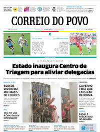 Capa do jornal Correio do Povo 20/02/2017