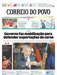 Capa do jornal Correio do Povo 20/03/2017