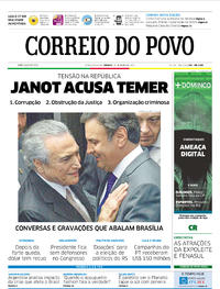 Capa do jornal Correio do Povo 20/05/2017