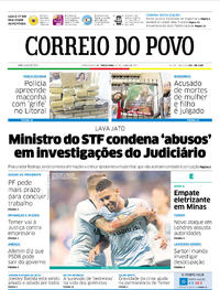 Capa do jornal Correio do Povo 20/06/2017
