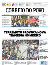 Capa do jornal Correio do Povo 20/09/2017