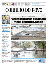 Capa do jornal Correio do Povo 20/10/2017
