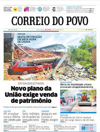 Capa do jornal Correio do Povo 21/02/2017