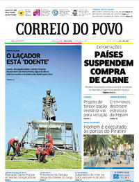 Capa do jornal Correio do Povo 21/03/2017