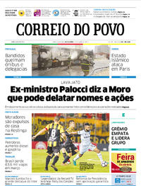 Capa do jornal Correio do Povo 21/04/2017