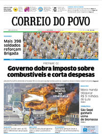Capa do jornal Correio do Povo 21/07/2017