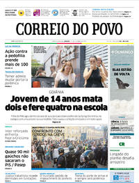 Capa do jornal Correio do Povo 21/10/2017
