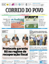 Capa do jornal Correio do Povo 21/12/2017