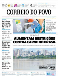 Capa do jornal Correio do Povo 22/03/2017