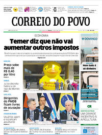 Capa do jornal Correio do Povo 22/07/2017