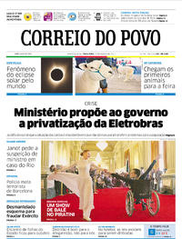 Capa do jornal Correio do Povo 22/08/2017