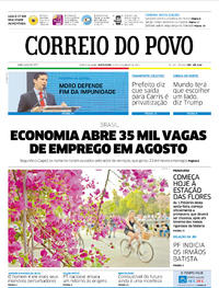 Capa do jornal Correio do Povo 22/09/2017