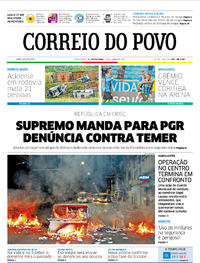 Capa do jornal Correio do Povo 23/06/2017