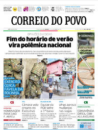 Capa do jornal Correio do Povo 23/09/2017