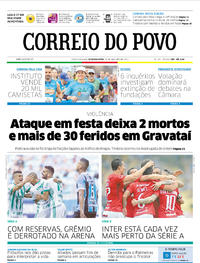 Capa do jornal Correio do Povo 23/10/2017