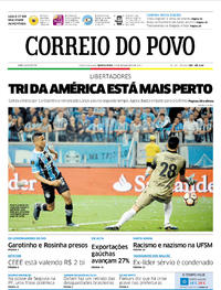 Capa do jornal Correio do Povo 23/11/2017