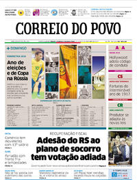 Capa do jornal Correio do Povo 23/12/2017