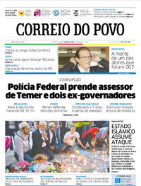 Capa do jornal Correio do Povo 24/05/2017