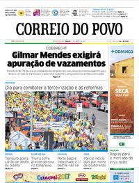Capa do jornal Correio do Povo 25/03/2017