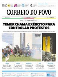 Capa do jornal Correio do Povo 25/05/2017