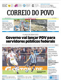 Capa do jornal Correio do Povo 25/07/2017