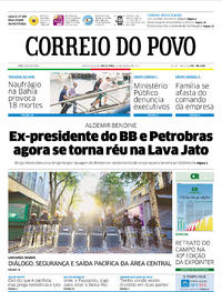 Capa do jornal Correio do Povo 25/08/2017