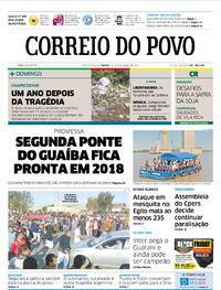 Capa do jornal Correio do Povo 25/11/2017