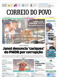 Capa do jornal Correio do Povo 26/08/2017