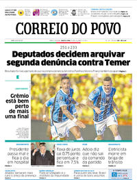 Capa do jornal Correio do Povo 26/10/2017