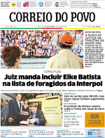 Capa do jornal Correio do Povo 27/01/2017