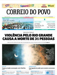 Capa do jornal Correio do Povo 27/02/2017