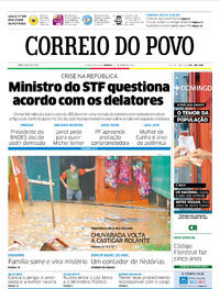 Capa do jornal Correio do Povo 27/05/2017