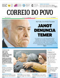 Capa do jornal Correio do Povo 27/06/2017