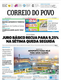 Capa do jornal Correio do Povo 27/07/2017