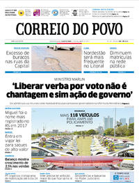 Capa do jornal Correio do Povo 27/12/2017