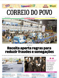 Capa do jornal Correio do Povo 28/02/2017