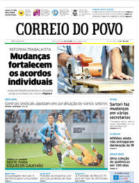 Capa do jornal Correio do Povo 28/04/2017