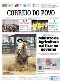 Capa do jornal Correio do Povo 28/08/2017