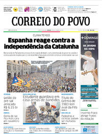 Capa do jornal Correio do Povo 28/10/2017